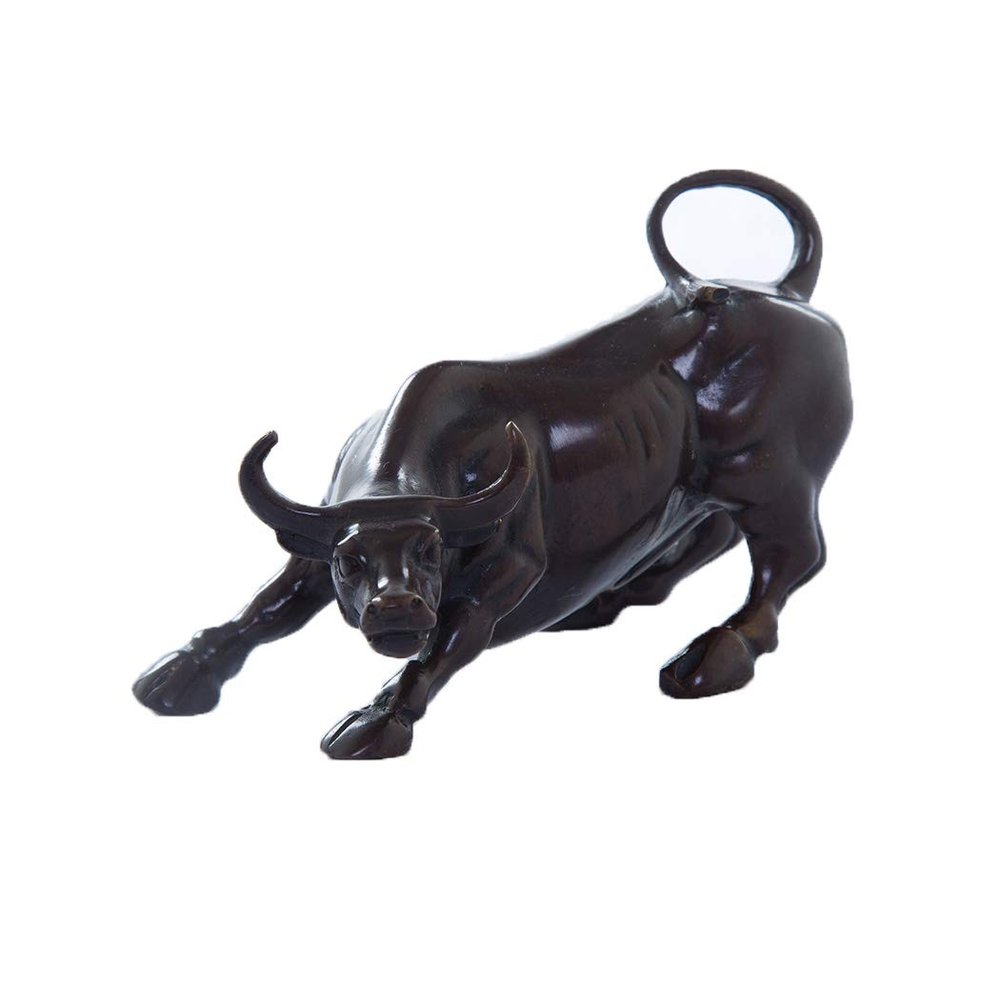 BRABUD Fengshui Wealth Brass Brown Bull Figurines Decoration Collectible Gift TQ200