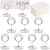 Toncoo 24 Pcs Premium Mini Place Card Holders and 24 Pcs Place Cards, Small Table Card Holder, Cute Table Number Holders, Photo Picture Holders for Centerpieces, Wedding, Party, Birthday view 1