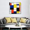 INVIN ART Framed Canvas Series#032 by Piet Cornelies Mondrian Wall Art Living Room Home Office Decorations(Black Slim Frame,24"x24") view 3