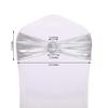 Balsa Circle 10 pcs Silver Metallic Spandex Chair Sashes with Silver Round Buckles Wedding Ceremony Reception Decorations Supplies view 2