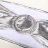 Balsa Circle 10 pcs Silver Metallic Spandex Chair Sashes with Silver Round Buckles Wedding Ceremony Reception Decorations Supplies view 3