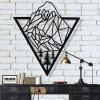 Metal Mountain Art, Metal Wall Art, Geometric Mountain and Tree, Metal Wall Decor, Office Decoration, Living Room Decor, Wall Hangings (36"W x 30"H / 90x76 cm) view 1