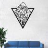 Metal Mountain Art, Metal Wall Art, Geometric Mountain and Tree, Metal Wall Decor, Office Decoration, Living Room Decor, Wall Hangings (36"W x 30"H / 90x76 cm) view 2