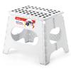 ACSTEP Folding Step Stool for Adults and Kids 11 Height Lightweight Plastic Stepping Stool Foldable Step Stool Hold up to 300lbs Non Slip Collapsible Stool White view 1