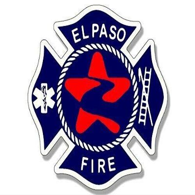 MAGNET 4x4 inch EL PASO Fire Dept Maltese Shaped Sticker (Firefighter Department tx) Magnetic vinyl bumper sticker sticks to any metal fridge, car, signs