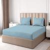4 PC Cotton Sheets Set, 600 Thread Count 100% Egyptian Cotton, 22 Inch deep Pocket of Fitted Sheet, Long-Staple Combed Cotton Best-Bedding Sheets for Bed, Light Blue Solid, King Size. view 3