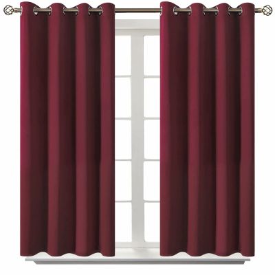 BGment Blackout Curtains for Bedroom - Grommet Thermal Insulated Room Darkening Curtains for Living Room, Set of 2 Panels (52 x 45 Inch, Burgundy)