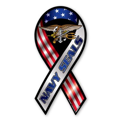 Magnet America Navy Seals Ribbon Magnet is 8" x 3.875" Made for Vehicles and Refrigerators
