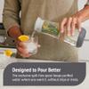 Hydros Water Filter Pitcher, 40 oz Slim Design, Patented Fast Flo Tech, Dishwasher Safe, Fills in Just 40 Seconds, BPA Free, 5 Cup Capacity, Grey view 3