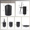 CERBIOR Bathroom Accessories Set 6 Piece Bath Ensemble Includes Soap Dispenser, Toothbrush Holder, Toothbrush Cup, Soap Dish for Decorative Countertop and Housewarming Gift (Shiny black-6pcs) view 2