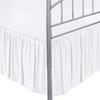 LINEN BEDDING White Solid Queen Ruffled Bed Skirt 18 Inch Drop Split Corner with Platform Bed Skirt Easy Fit Gathered Style, 3 Sided Ruffle Bed Skirt Queen Size White view 1