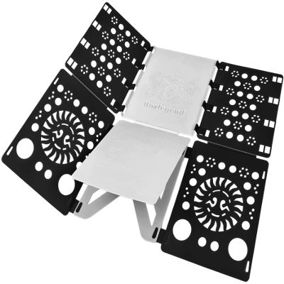 BoxLegend Version 3 Shirt Folding Board T Shirt Clothes Folder Durable Plastic Laundry Folders Folding Boards Helper Tool for Adults and Children (Black&White)