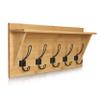 HBCY Creations Rustic Wall Mounted Coat Rack with Shelf - Solid Wood 24" Entryway Shelf with 5 Coat Hangers. Perfect Touch for Your Entryway, Mudroom, Kitchen, Bathroom and More, Bamboo view 1