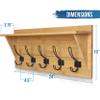 HBCY Creations Rustic Wall Mounted Coat Rack with Shelf - Solid Wood 24" Entryway Shelf with 5 Coat Hangers. Perfect Touch for Your Entryway, Mudroom, Kitchen, Bathroom and More, Bamboo view 2