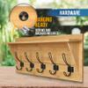 HBCY Creations Rustic Wall Mounted Coat Rack with Shelf - Solid Wood 24" Entryway Shelf with 5 Coat Hangers. Perfect Touch for Your Entryway, Mudroom, Kitchen, Bathroom and More, Bamboo view 4