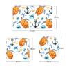 Amagical Blue Starfish and Yellow Cute Turtles Pattern 3 Piece Bathroom Mat Set Non Slip Bath Mat Contour Mat Toilet Cover view 2