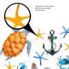 Amagical Blue Starfish and Yellow Cute Turtles Pattern 3 Piece Bathroom Mat Set Non Slip Bath Mat Contour Mat Toilet Cover view 4