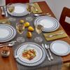 Silver Spoons DISPOSABLE DINNERWARE SET | Heavy Duty Plastic Dishes | Elegant Fine China Look | Includes: 20 Dinner Plates, 20 Salad Plates and 20 Dessert Plates | Renaissance Collection (Royal Blue) view 2
