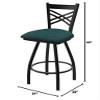 XL 820 Catalina 30" Swivel Bar Stool with Black Wrinkle Finish and Graph Tidal Seat view 2