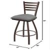 XL 410 Jackie 30" Swivel Bar Stool with Bronze Finish and Graph Alpine Seat view 2
