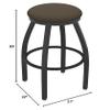 HBS XL 802 Misha 30" Swivel Bar Stool with Pewter Finish and Canter Earth Seat view 2