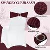 MDS Pack of 75 Spandex Chair Sashes Bow Premium Stretch Chair Cover Band with Buckle Slider Universal fits Elastic Dining Chair Ties for Wedding Party Banquet Events Decoration - Burgundy view 3