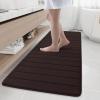 Buganda Memory Foam Bath Mat, 70" x 24", Ultra Soft and Non-Slip Bathroom Rugs, Water Absorbent and Machine Washable Bath Rug Runner for Bathroom, Shower, and Tub, Brown view 1