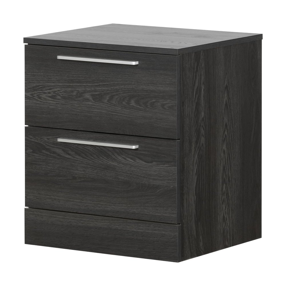 South Shore Step One Essential 2-Drawer Nightstand-Gray Oak