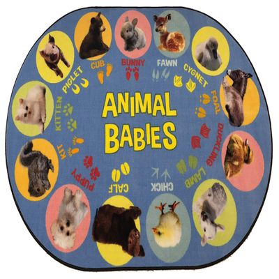 KIDCARPET.COM Animal Babies Preschool 4' x 6' Oval Area Rug