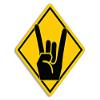 MAGNET 5x5 inch Rocker Hand On Board Sticker -decal gesture rocker funny rock music Magnetic vinyl bumper sticker sticks to any metal fridge, car, signs view 1