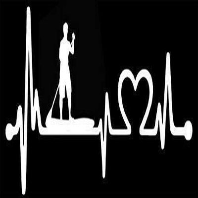 MAGNET 3x9 inch Heartbeat Lifeline SUP Stand Up Paddleboard Bumper Sticker (Love Heart) Magnetic vinyl bumper sticker sticks to any metal fridge, car, signs