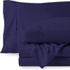 4 PC Cotton Sheets Set, 600 Thread Count 100% Egyptian Cotton, 22 Inch deep Pocket of Fitted Sheet, Long-Staple Combed Cotton Best-Bedding Sheets for Bed, Navy Blue Solid, Olympic Queen Size. view 1
