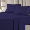 4 PC Cotton Sheets Set, 600 Thread Count 100% Egyptian Cotton, 22 Inch deep Pocket of Fitted Sheet, Long-Staple Combed Cotton Best-Bedding Sheets for Bed, Navy Blue Solid, Olympic Queen Size. view 2
