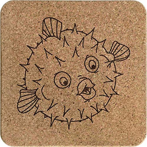 Azeeda 'Puffer Fish' Square Cork Trivet/Pot Stand (TR00011077)