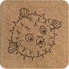 Azeeda 'Puffer Fish' Square Cork Trivet/Pot Stand (TR00011077) view 1