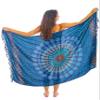 Boho Chic Pareo - Blue Mandala Sarong - Bikini Swimsuit Cover Up - Beach Dress - Wrap Skirt - Bohemian Tapestry Wall Hanging view 1