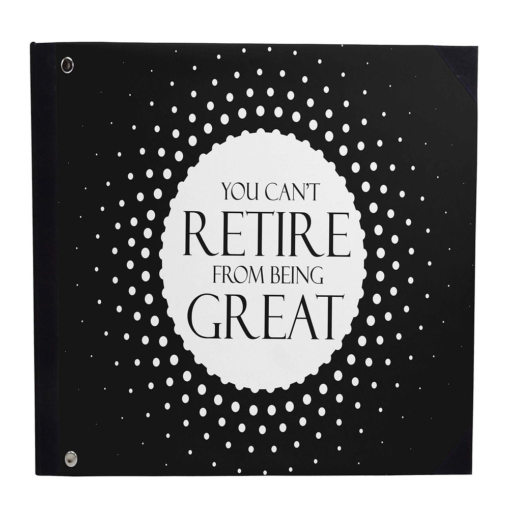 Darling Souvenir Black Polka Dot Personalized Retirement Party Guest Keepsake Memory Book Hardbound Sign-in Book Registry Message Guestbook-9 x 12 Inches