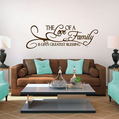Sweetums Signatures The Love of A Family is Life's Greatest Blessing Wall Decal 24" Wide x 8" Tall Cranberry