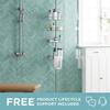 Zenna Home Tension Pole Shower Caddy Corner Organizer, Adjustable Standing Shower Caddy with 4 Baskets and Towel Bar, Rust Resistant Bathroom Tension Rod Organizer, 60 to 97 Inch, Satin Nickel view 2