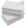 SHOPINUSA Set of 12, Terry Velour Golf Towels Corner Grommet & Hook, 11x18 Fingertip Towels, 100% Cotton Sport Towels (12, White) view 1