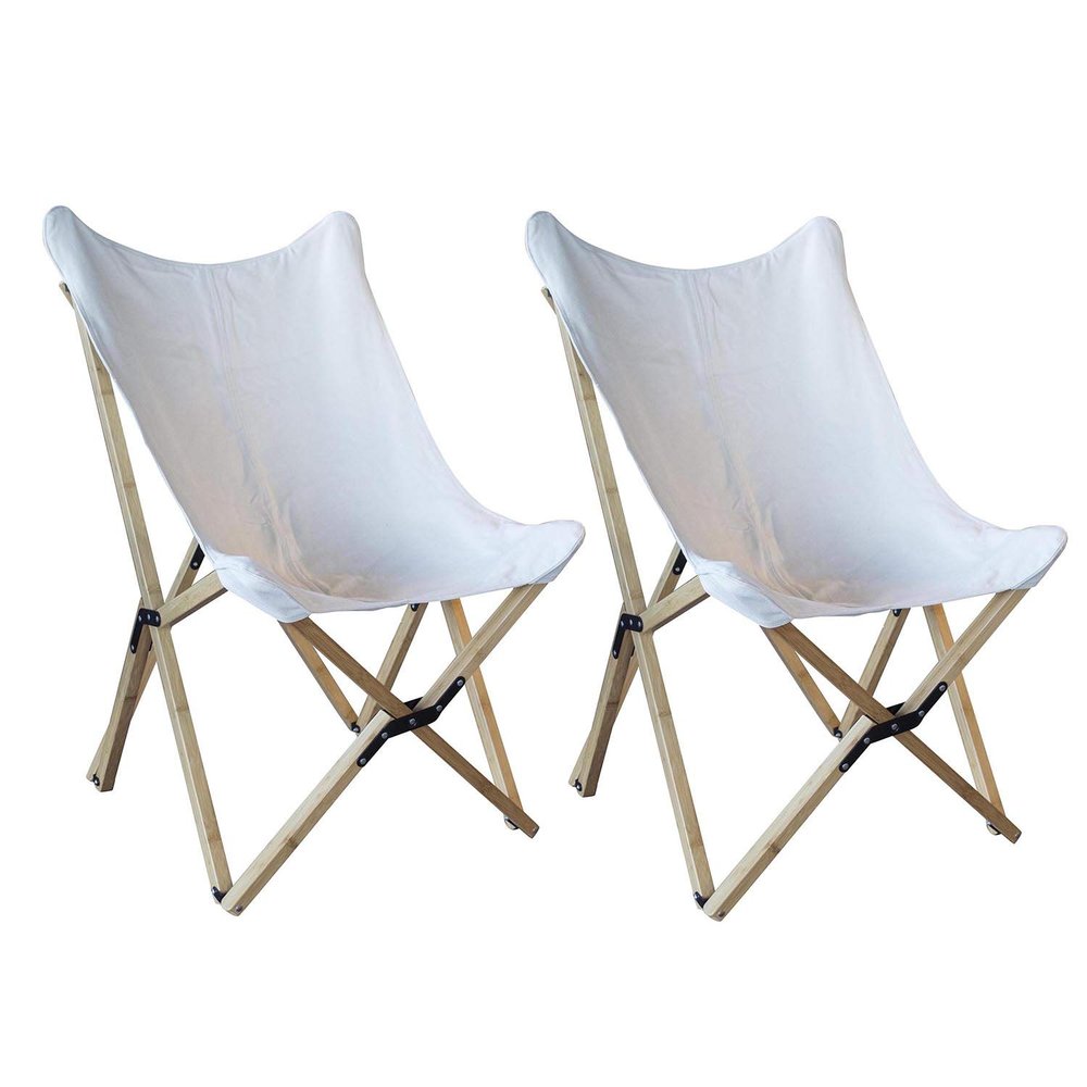 Buffalo Tools BFCBCW Butterfly Chair Folding Canvas, White
