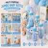 Evershine Plastic Baby Bottle Bank, 13" Blue Fillable Baby Shower Bank, Plastic Jumbo Baby Favor Bottle Centerpiece view 4