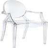 Nicer Furniture Set of 1 Louis XVI Ghost Chair with Arms-Modern Armchair with Arm Polycarbonate Plastic in Clear Transparent Crystal view 1