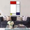 INVIN ART Framed Canvas Series#021 by Piet Cornelies Mondrian Wall Art Living Room Home Office Decorations(Black Slim Frame,20"x28") view 2