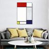 INVIN ART Framed Canvas Series#021 by Piet Cornelies Mondrian Wall Art Living Room Home Office Decorations(Black Slim Frame,20"x28") view 3