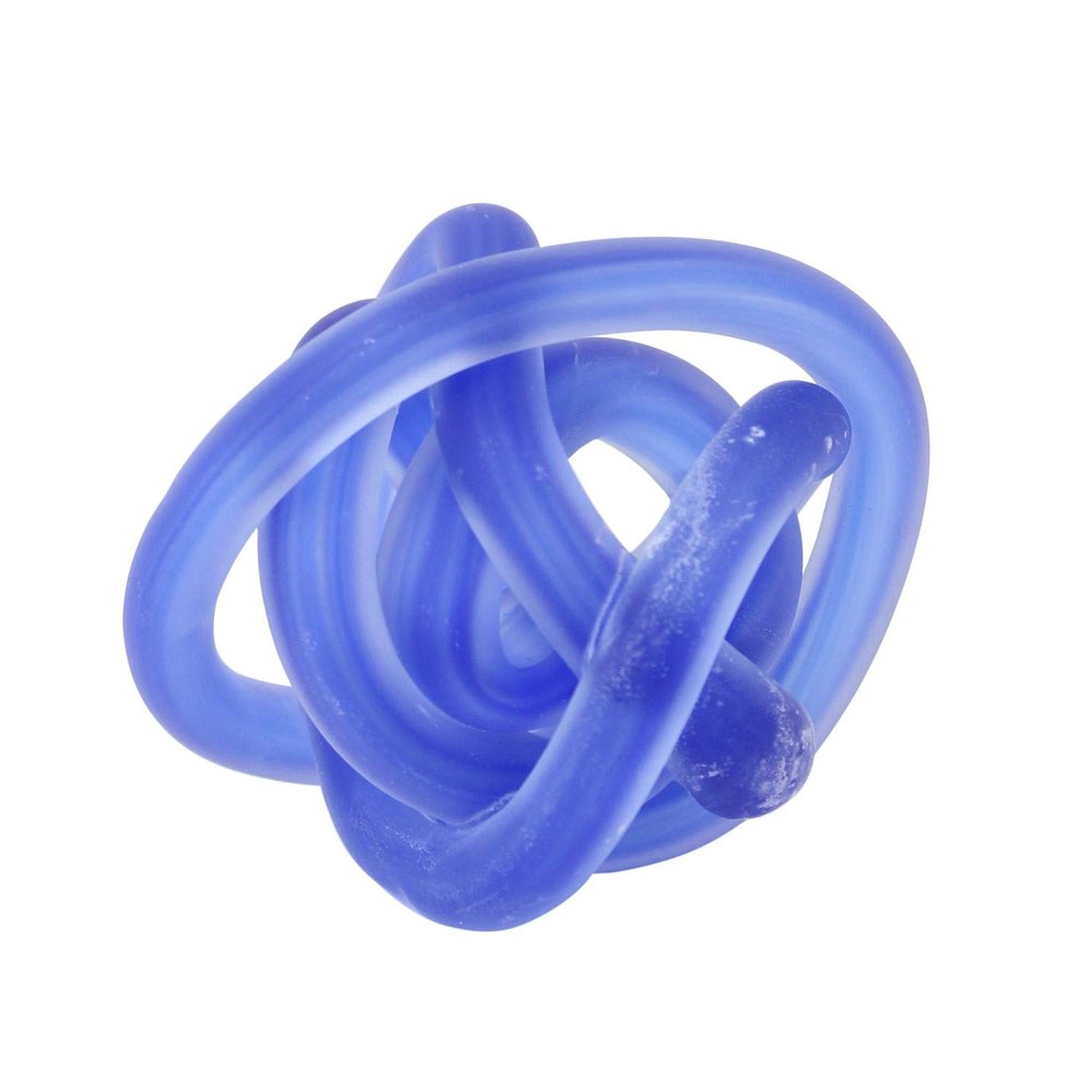 Beachcombers Glass Frosted Knot Dark Blue Coastal Beach Nautical Decor Decoration Blue