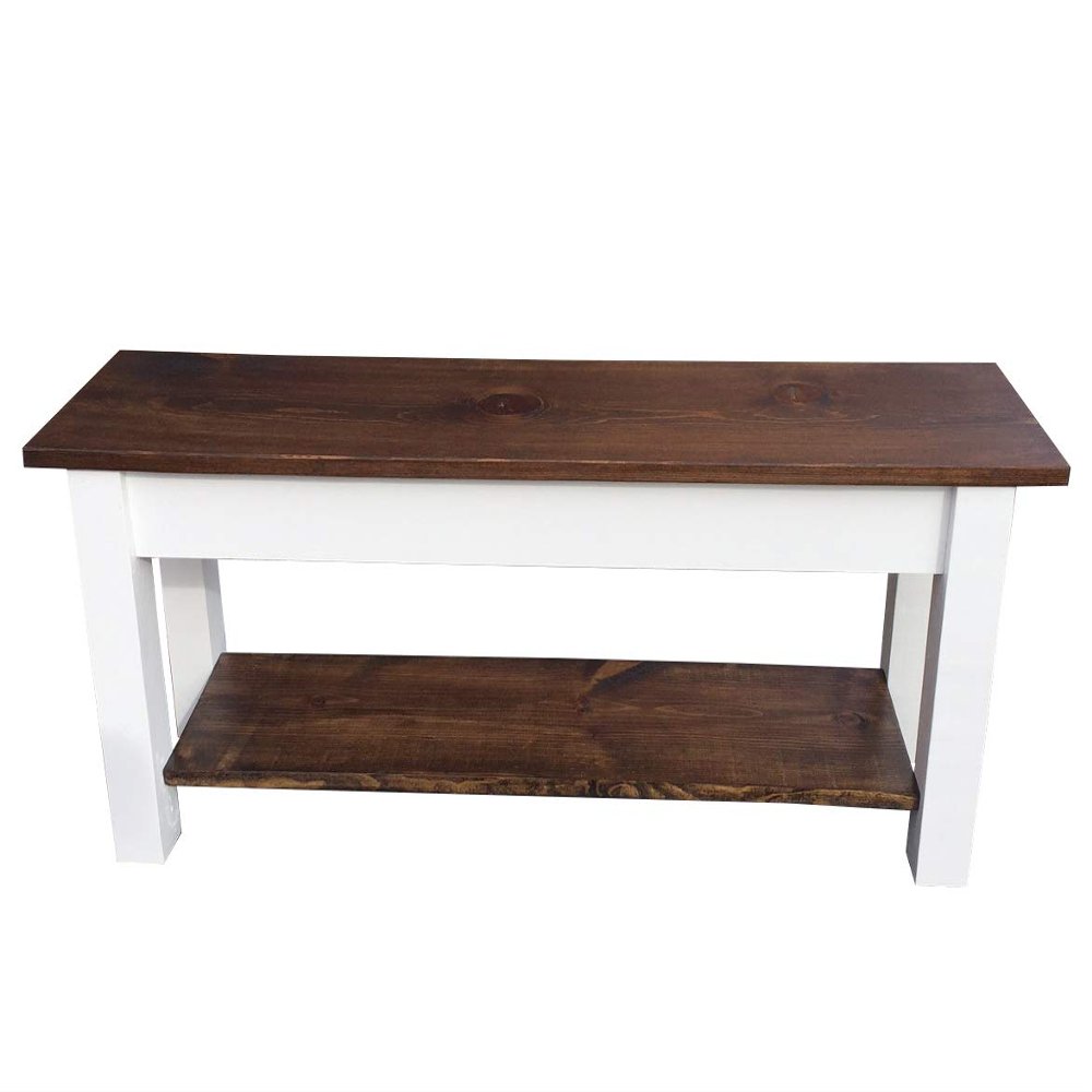 Ezekiel and Stearns Colonial Harvest Bench with Shelf (24)