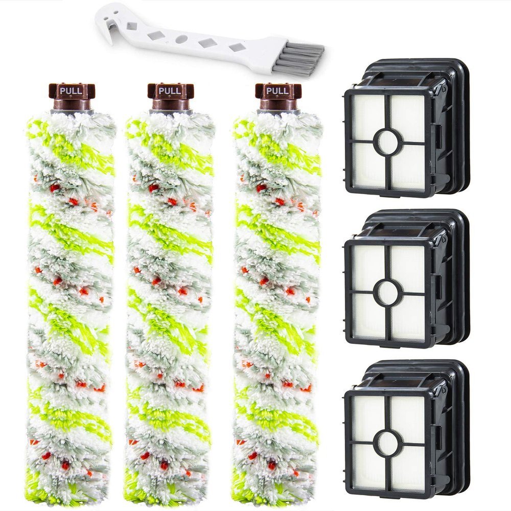 2306A,1785A Replacements Parts 3 Pack Multi Surface Pet Brush Roll 2306A and 3 Pack 1866 Vacuum Filter Compatible with Bissell CrossWave 1785 2306 2551 3888A Wet Dry Vacuum Cleaner