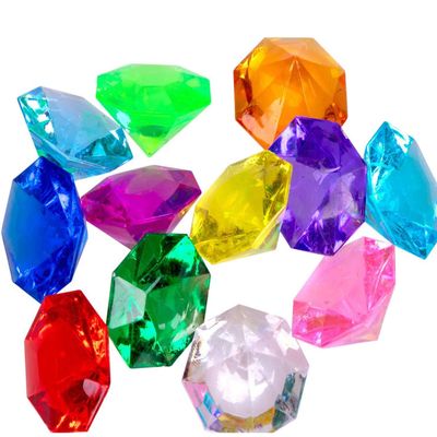 jollylife 36PCS Acrylic Diamond Gems Jewels Pirate Treasure Chest Hunt Party Favors 25 Carat Diving Gem Pool Decor