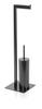 Mve Brush and Toilet Paper Holder, Metal, Black, 20x16x71 cm view 1